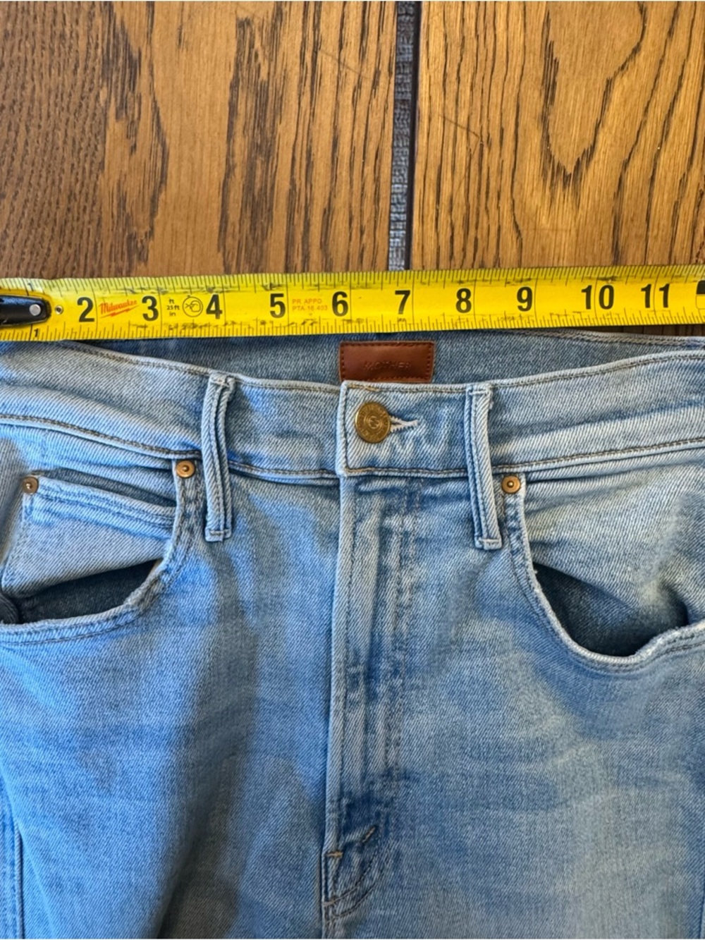Mother The High Waisted Smokin’ Double Ankle Fray Jeans size 26 - Picture 5 of 16